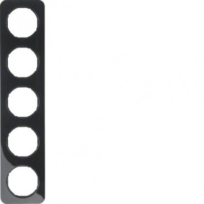 Рамка пятиместная HAGER-BERKER черная R.1