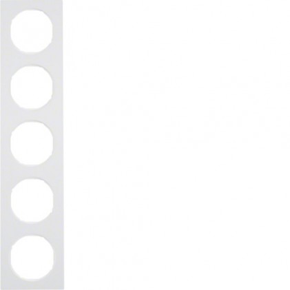 Рамка пятиместная HAGER-BERKER полярная белизна R.3