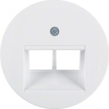Накладка для 2-местной розетки UAE HAGER-BERKER полярная белизна R.x