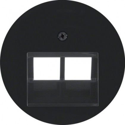 Накладка для 2-местной розетки UAE HAGER-BERKER черная R.x