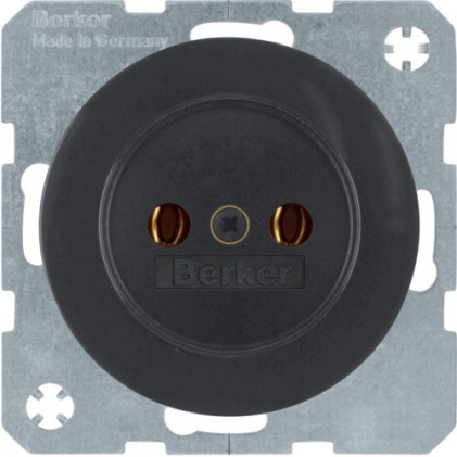 Розетка без заземляющего контакта HAGER-BERKER 16А/250В черная R.x
