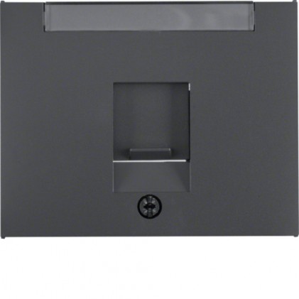 Накладка для суппортов HAGER-BERKER под модуль RJ12/RJ45 антрацит К.1