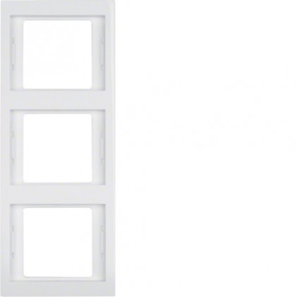 Рамка тройная вертикальная HAGER-BERKER полярная белизна К.1