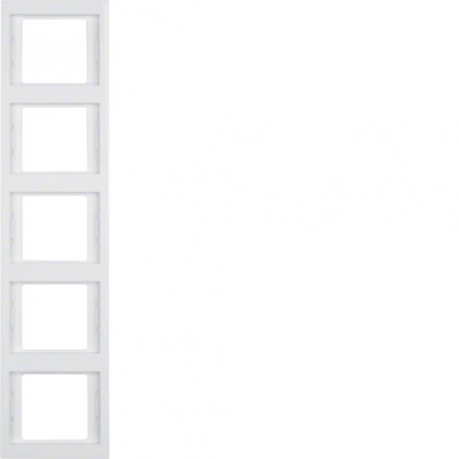 Рамка пятиместная вертикальная HAGER-BERKER полярная белизна К.1