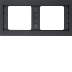 Рамка подвійна горизонтальна HAGER-BERKER антрацит К.1