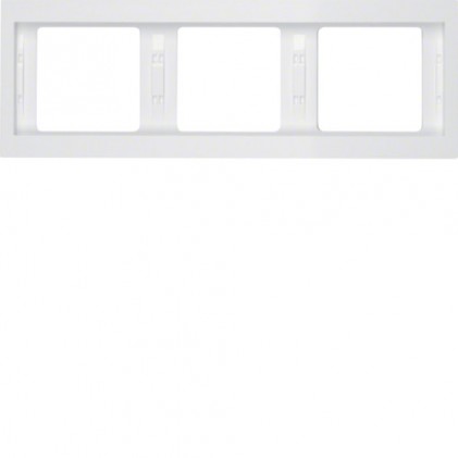 Рамка потрійна горизонтальна HAGER-BERKER полярна білизна К.1