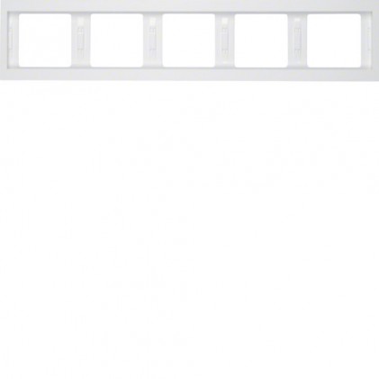 Рамка пятиместная горизонтальная HAGER-BERKER полярная белизна К.1