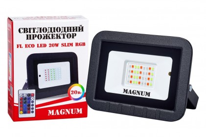 Прожектор MAGNUM FL ECO LED 20Вт slim 220В 6500К RGB IP65 светодиодный