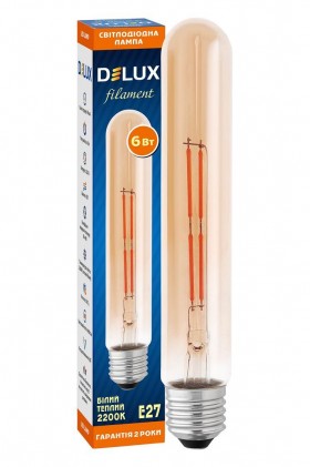 Led лампа DELUX  LR-39 6Вт E27 2200К T30 amber FIL светодиодная
