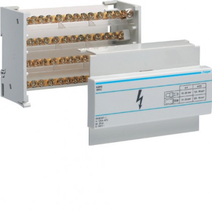 Блок розгалужуючий Hager In=125A 4п 7.5мод. вхід 1х35 вихід 1х25 +10х16мм2