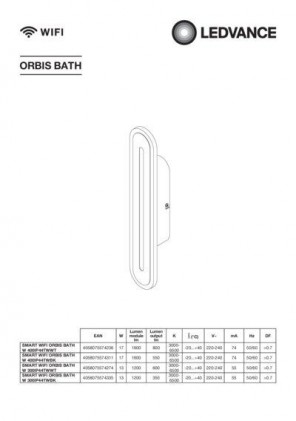 Світильник OSRAM LEDVANCE Outdoor SMART+ WIFI ORBIS ROUND 400 IP44 WT білий