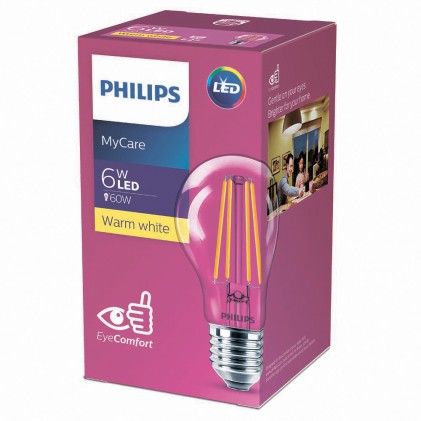 Led лампа PHILIPS LEDClassic 6-60W А60 E27 830 CL ND FIL світлодіодна