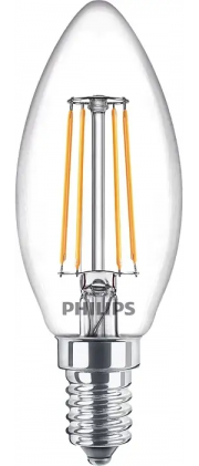 Led лампа PHILIPS 4.3W B35 E14 2700K CL ND FIL RFSRT4 світлодіодна