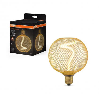 Лампа Ledvance Decor Globe Gold Spiral 3.5W/818 230V FIL E27 DIM светодиодная