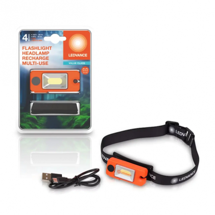 Фонарь налобный Ledvance Flashlight Headlamp Recharge Multi 1.3W 6500K