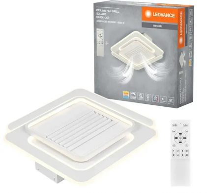 Світильник з вентилятором OSRAM Ceiling Fan Grill Square 55W 3000-6500К DIM з пультом керування