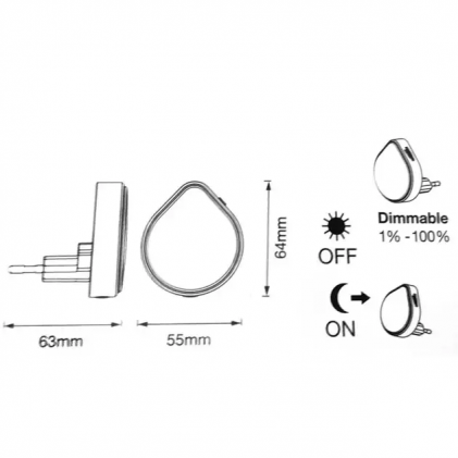 Нічник розетковий OSRAM Raindrop DIM White