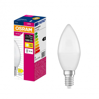 Лампа OSRAM VALUE CLB75 7W/830 230V FR E14 світлодіодна