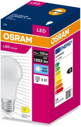 Лампа OSRAM VALUE CLP120 14W/840 230V FR E27 світлодіодна