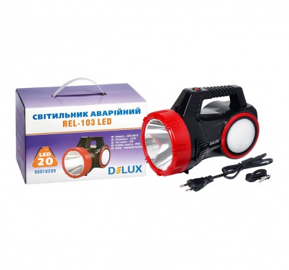 Светильник DELUX REL-103 (4V6Ah) 20 LED 10W USB аварийный светодиодный