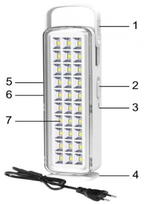 Светильник DELUX REL-105 (4V2.4Ah) 30 LED 5.5W аварийный светодиодный