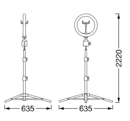Светильник OSRAM LEDVANCE кольцевой со штативом для видеосъемок 6W 250lm 3000-4000K ?260мм светодиодный