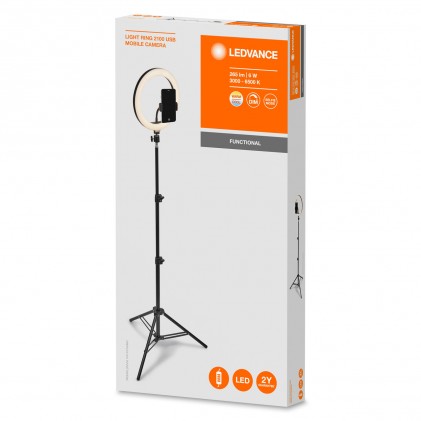 Светильник OSRAM LEDVANCE кольцевой со штативом для видеосъемок 6W 250lm 3000-4000K ?260мм светодиодный