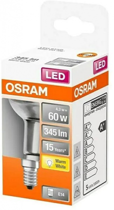 Лампа OSRAM LED Star R50 60 4.3W/827 220-240V E14 GL светодиодная
