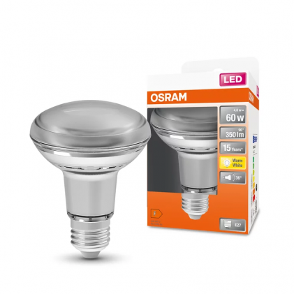 Лампа OSRAM LED R80 60 4.3W/827 230V GL E27 светодиодная