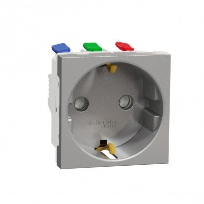Розетка SCHNEIDER Unica NEW з/к зі шторками 16А самозажимні клеми алюміній