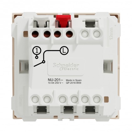 Выключатель SCHNEIDER Unica NEW 1 кл. 2 мод. 10А сх.1 бежевый