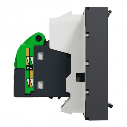 Розетка комп'ютерна SCHNEIDER Unica NEW RJ45 (кат. 5е) неекран. 2 мод. антрацит