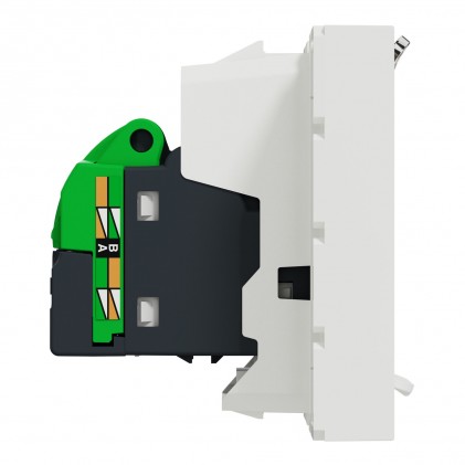 Розетка комп'ютерна SCHNEIDER Unica NEW RJ45 (кат. 5е) екран. 2 мод. біла