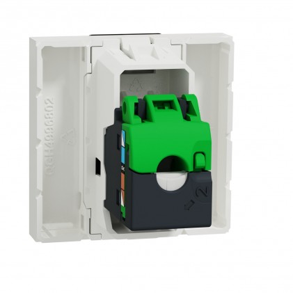 Розетка комп'ютерна SCHNEIDER Unica NEW RJ45 (кат. 5е) екран. 2 мод. біла