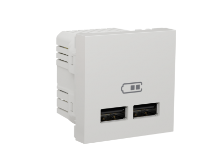 Розетка USB подвійна SCHNEIDER Unica NEW type A, 2.1А, 2 мод. біла