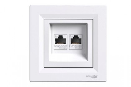 Розетка SCHNEIDER ASFORA EPH4800121 комп. 2-я RJ45 кат.6 біла