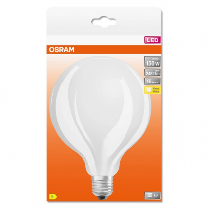 Led лампа OSRAM LEDS G125150 17W/827 230V GL FR E27 светодиодная