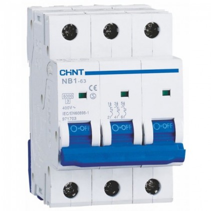 Автовыключатель CHINT NB1-63 3P C50 6kA DB