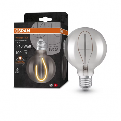 Led лампа OSRAM 1906 GLOBE 95 3.4W/818 230V FIL E27 светодиодная