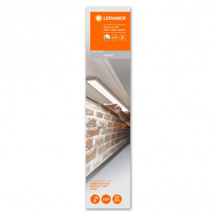 Светильник OSRAM LEDVANCE LINEAR LED FLAT USB SEN 40CM 3.2W с датчиком движения и освещения