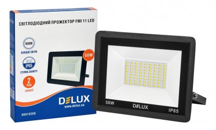 Прожектор DELUX FMI 11 LED 50 Вт 220В 6500К IP65 черный светодиодный