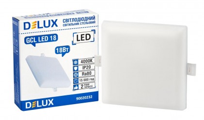Світильник DELUX GCL LED 18 4000К 18Вт 230В світлодіодний квадратний