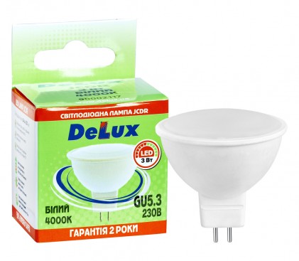 Led лампа DELUX JCDR 220B 3W 4000K GU5.3 светодиодная