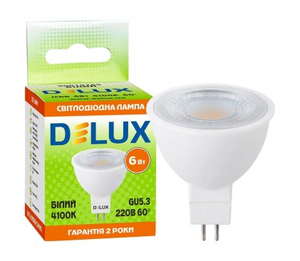 Led лампа DELUX JCDR 220B 6W 4100K GU5.3 светодиодная