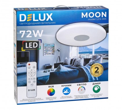 Світильник DELUX LCS-005 Moon 72W+5W 3000К/4000K/6000K RGB світлодіодний круглий