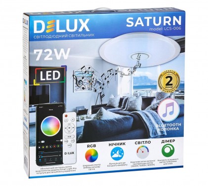 Світильник DELUX LCS-006 Saturn 72W+5W 3000K/4000K/6000K RGB+Music світлодіодний круглий