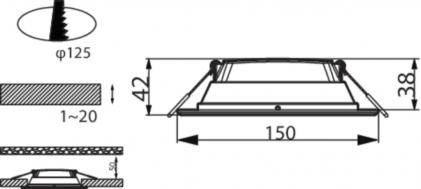 LED панель PHILIPS DN027B G3 LED9 9W/NW D125 світлодіодна