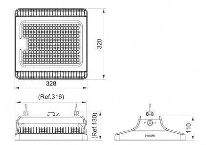 Светильник PHILIPS BY570P LED250/NW 199W PSD HRO GM пылевлагозащищенный