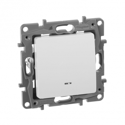 Выключатель LEGRAND Etika 1-клавишный с подсветкой 10АХ/250В белый