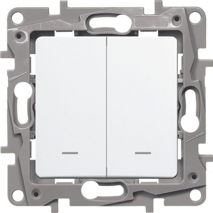 Выключатель LEGRAND Etika 2-клавишный с подсветкой 10АХ/250В белый